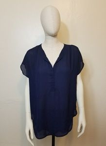 Navy Blue Lush Chiffon Blouse